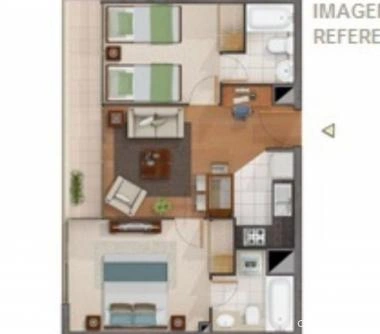 2 habitaciones, dos baños, cercano a metro Irarrazabal