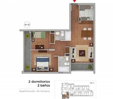 Arriendo Depto amoblado 2D2B con Estacionamiento