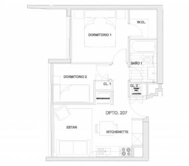 ARRIENDO DEPARTAMENTOS DE 2 DORMITORIOS 1 BAÑOS CON ESTACION