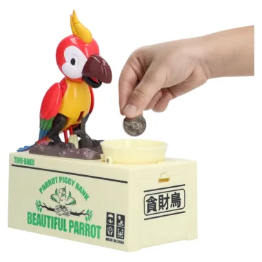 ALCANCIA HUCHA Loro ATRAPA MONEDAS NC59