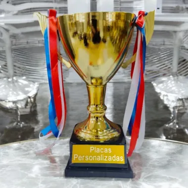 TROFEO COPA CHAMPION PERSONALIZADO PLACA LASER NC64